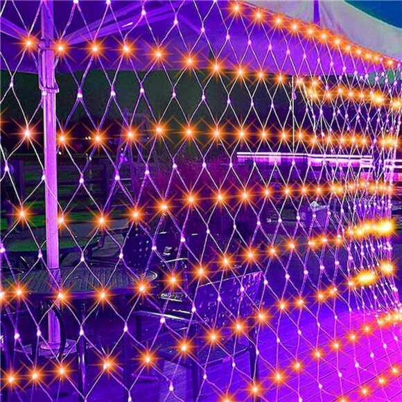 Outdoor Halloween Net Lights, 12FT x 5FT 360 LED Fairy String Light - Picture 5 of 7